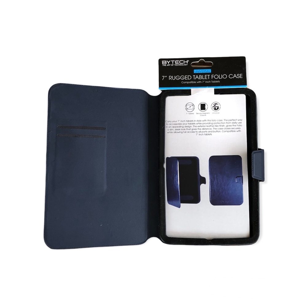 BYTECH 7 Inch Rugged Universal Tablet Folio Case (BY-TC-7F-100-NV) Navy NWT - Picture 2 of 3